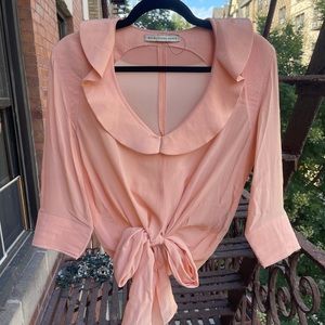Balenciaga Paris Peach Collared Blouse
